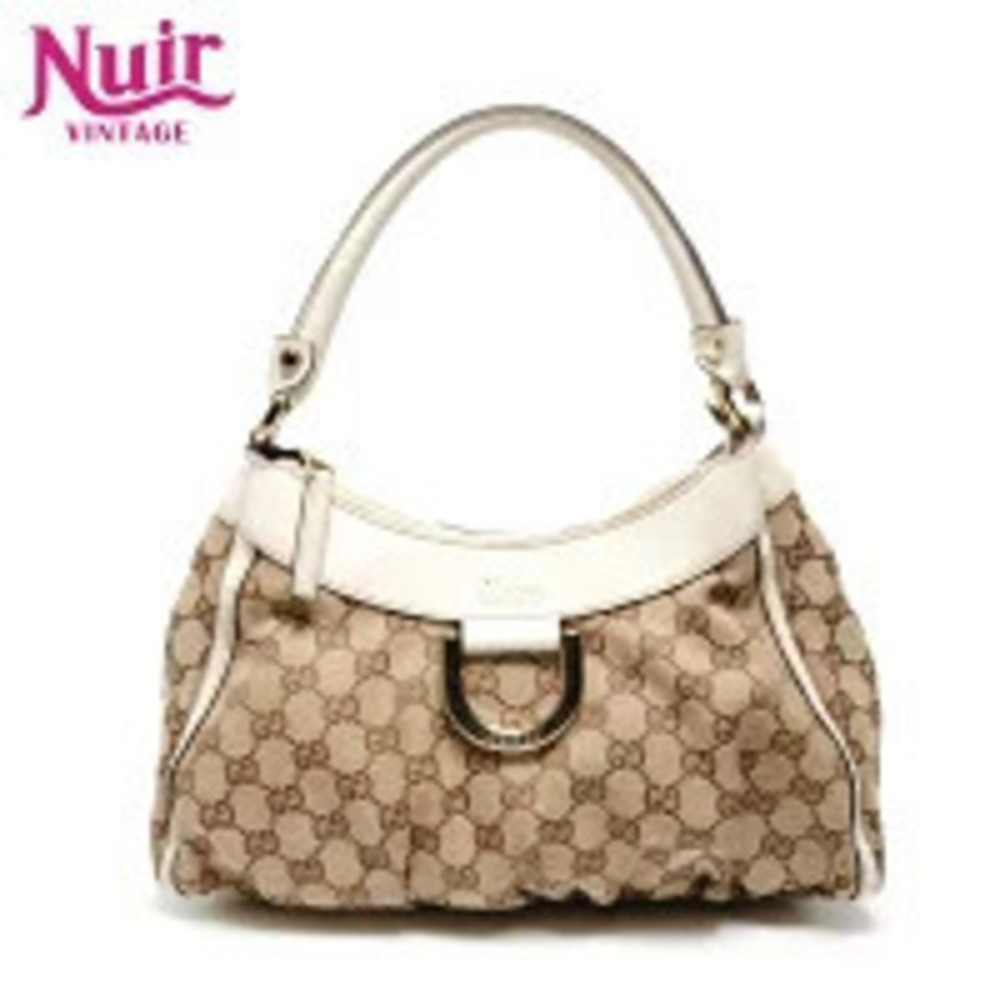 Gucci Canvas Handbag Brown Hobo GG Abbey - Picture 2 of 13